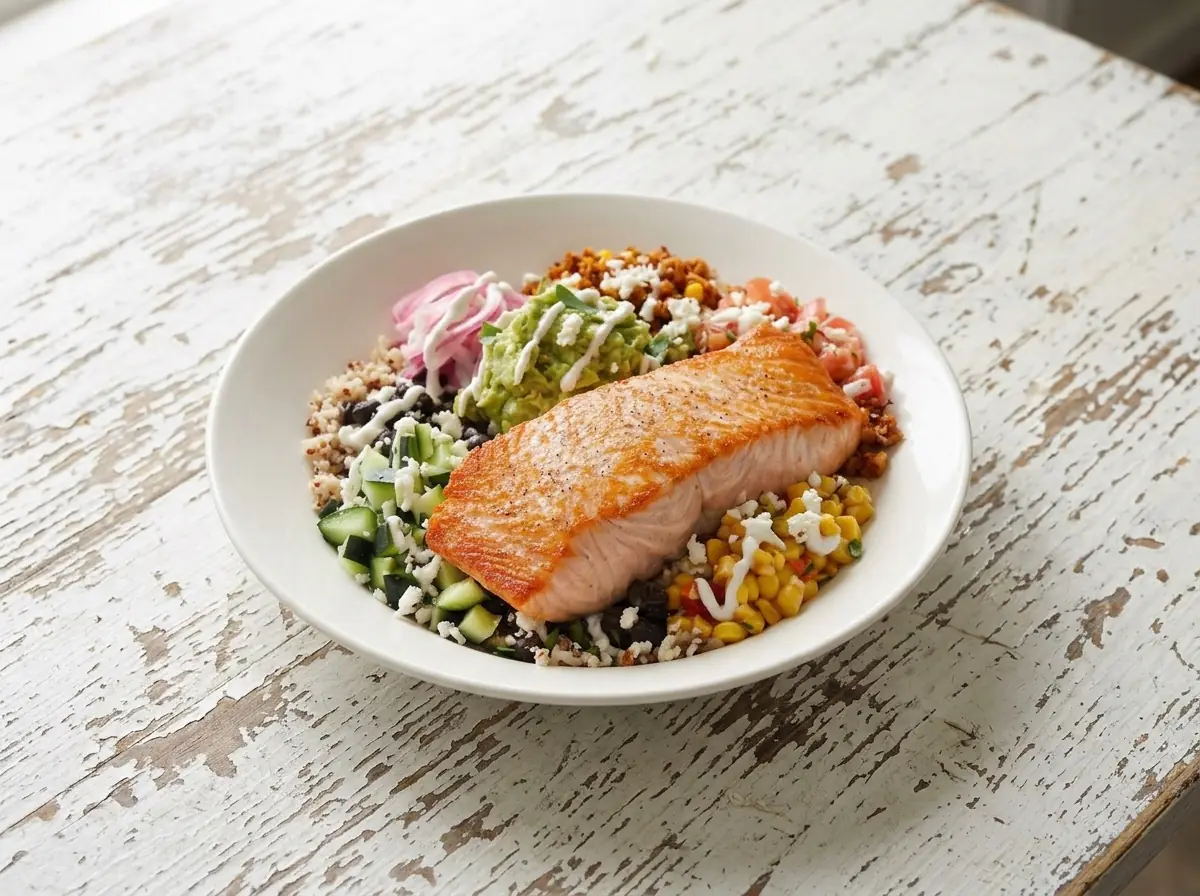 BJ's Brewhouse Bowl with Salmon