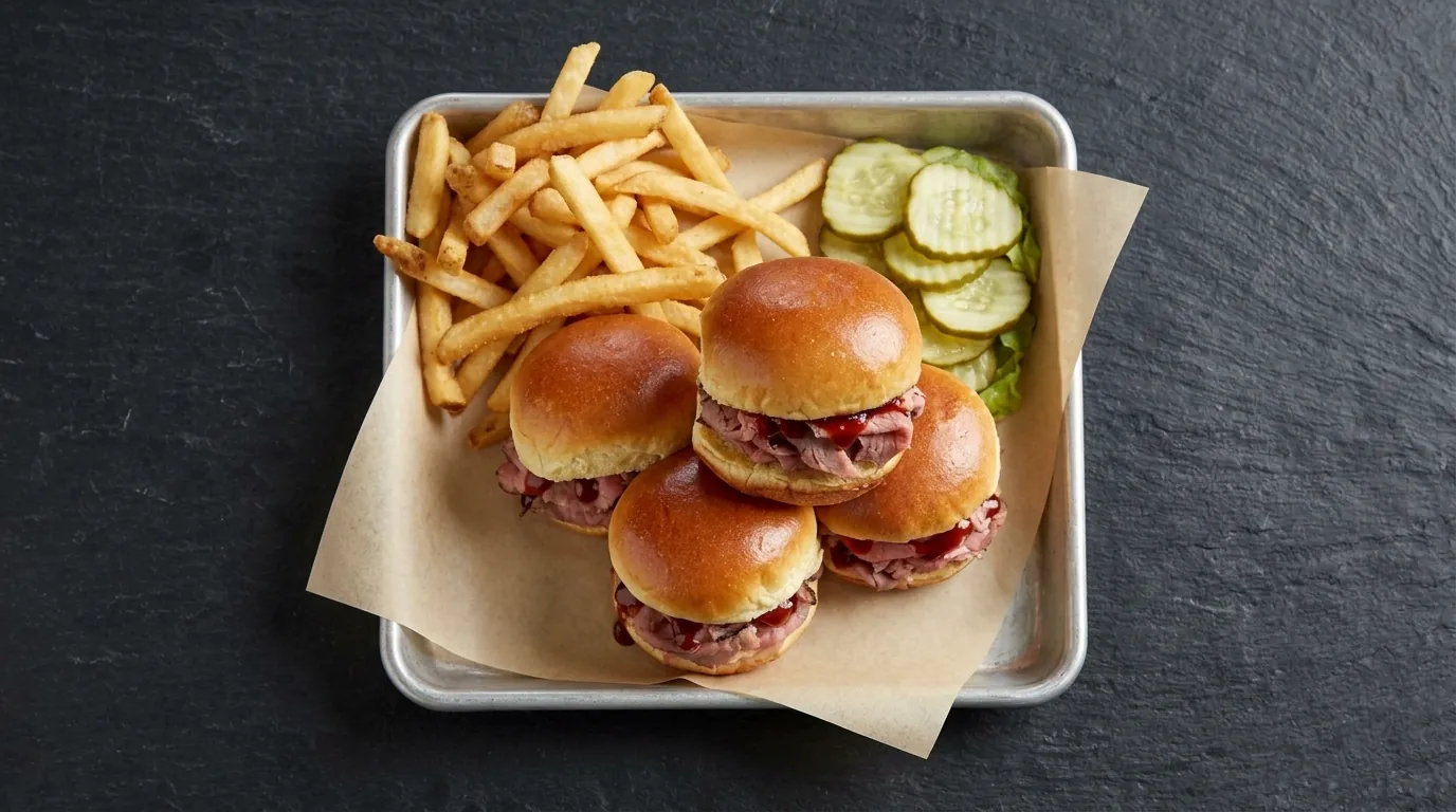 Burger Sliders with Fries