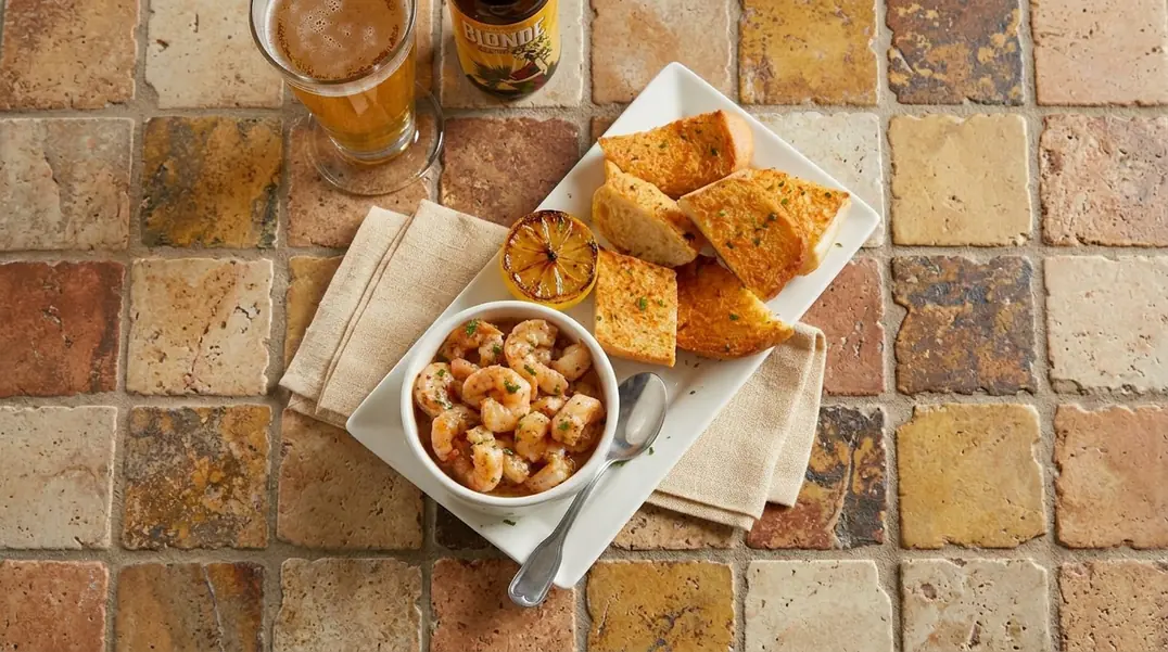 Garlic Shrimp with Parmesan Toast Appetizer