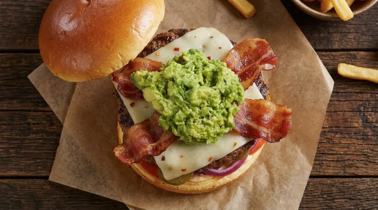Gluten-Sensitive Bacon Guacamole Deluxe Burger