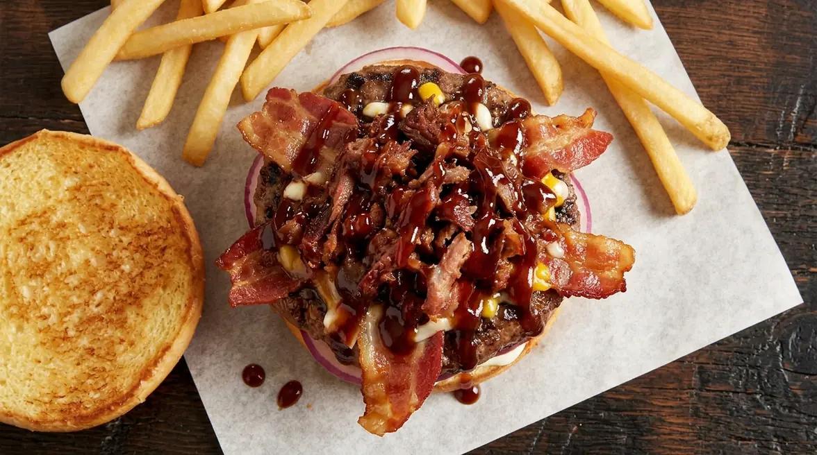 Gluten-Sensitive Hickory Brisket and Bacon Burger